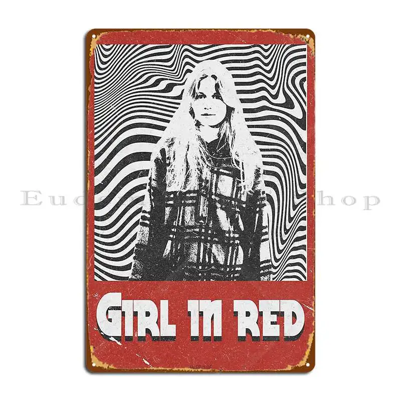 Home Cinema Wall Design - Plaque métallique rétro fille en rouge,
