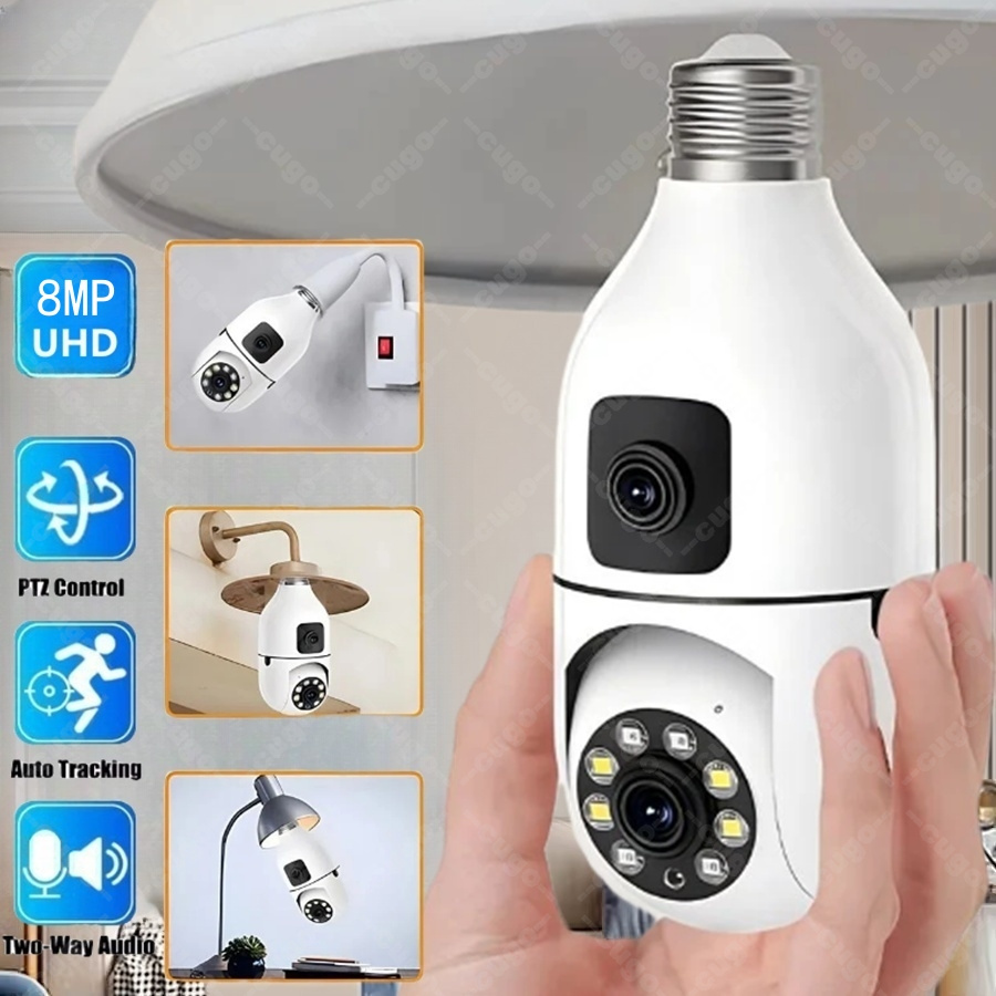 Home Cinema Screen - Caméra de surveillance E27 avec ampoule,