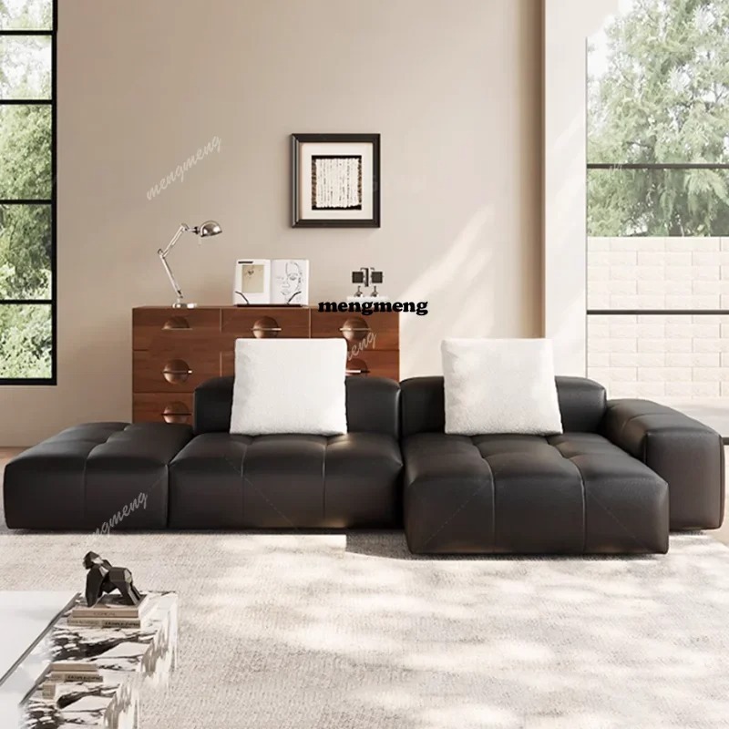 Home Cinema Room Design - Canapé compressé en cuir nordique, fauteuils