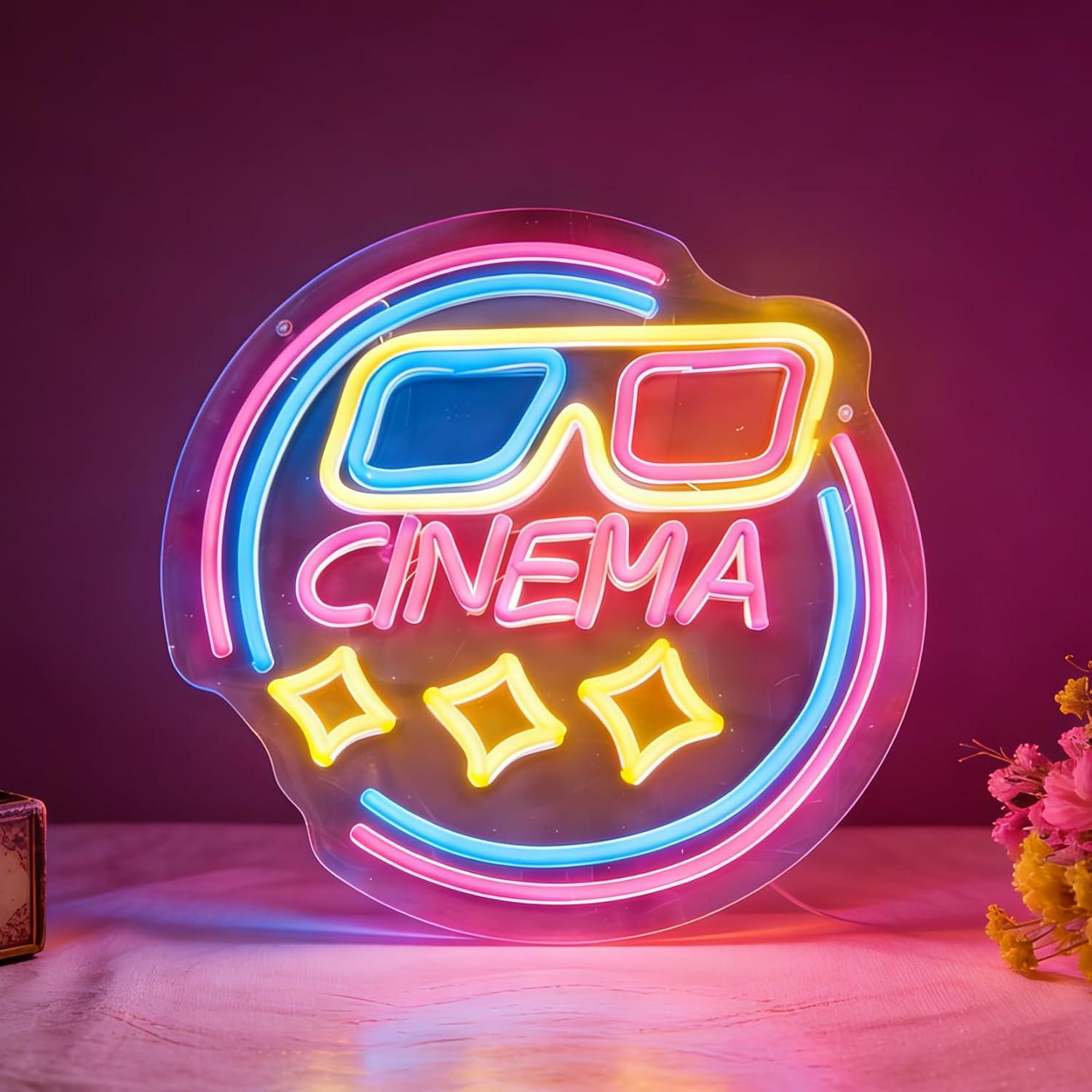 Home Cinema Wall Lights - Enseigne néon cinéma LED USB à