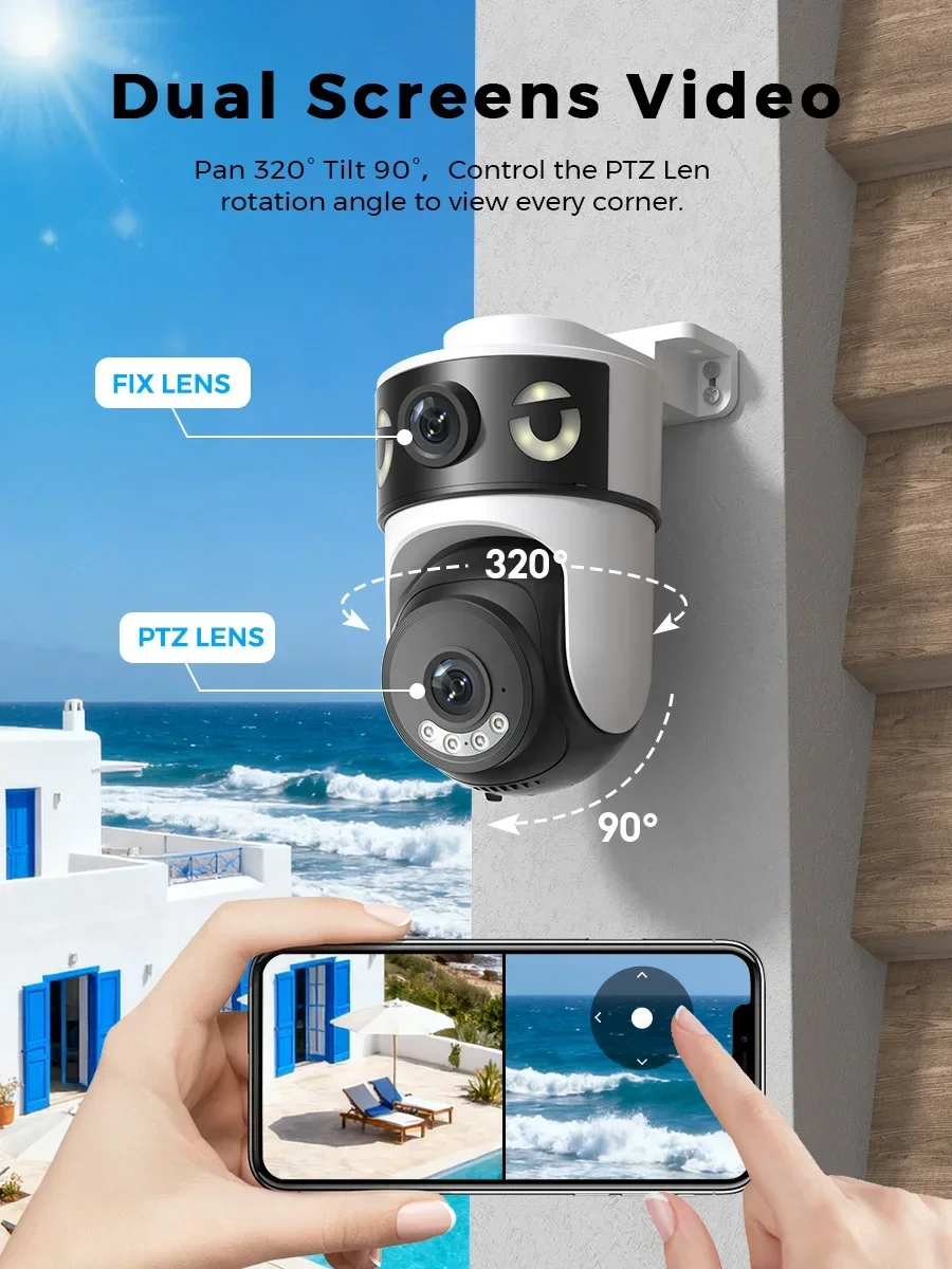 Home Cinema Screen - Caméra de sécurité Wifi 10MP 5K,