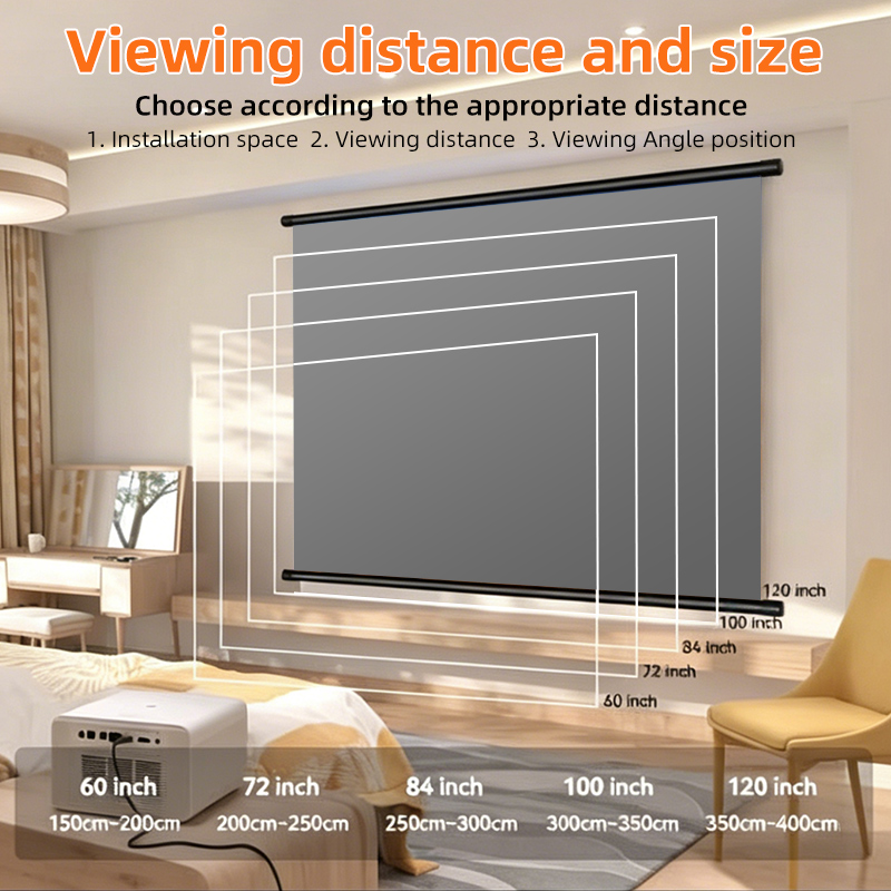 Home Cinema Wall Lights - Écran de projection gris clair anti-reflet,