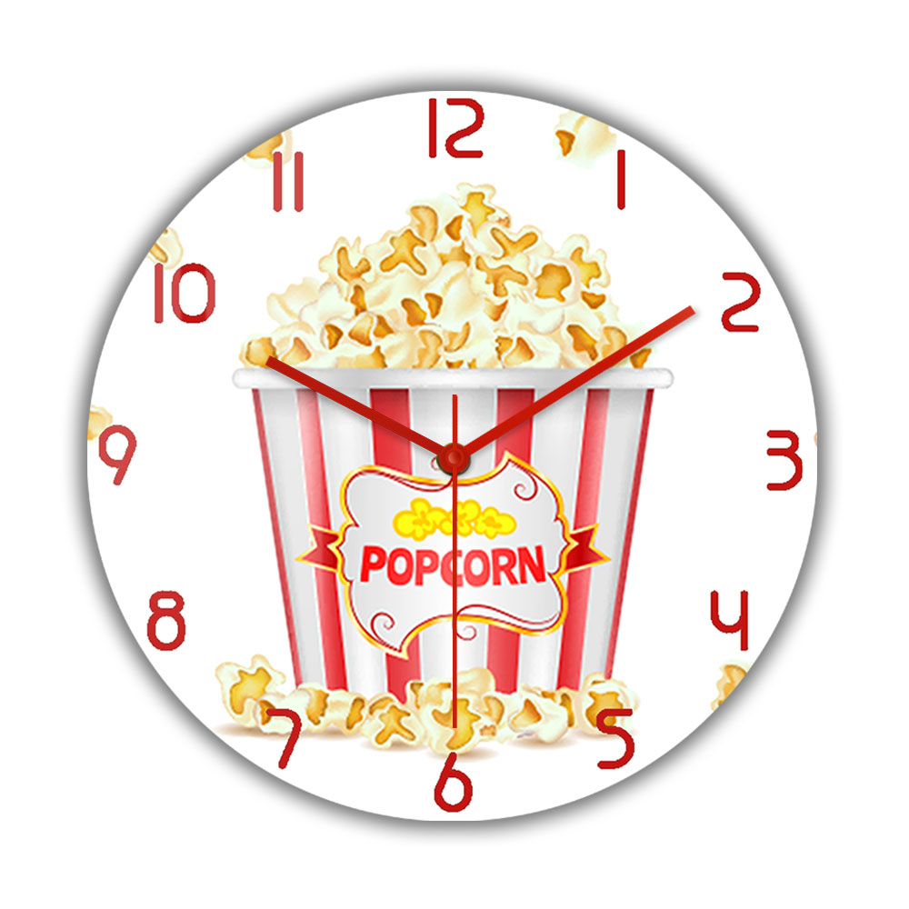 Home Cinema Wall Design - Popcorn acrylique Design moderne horloge murale