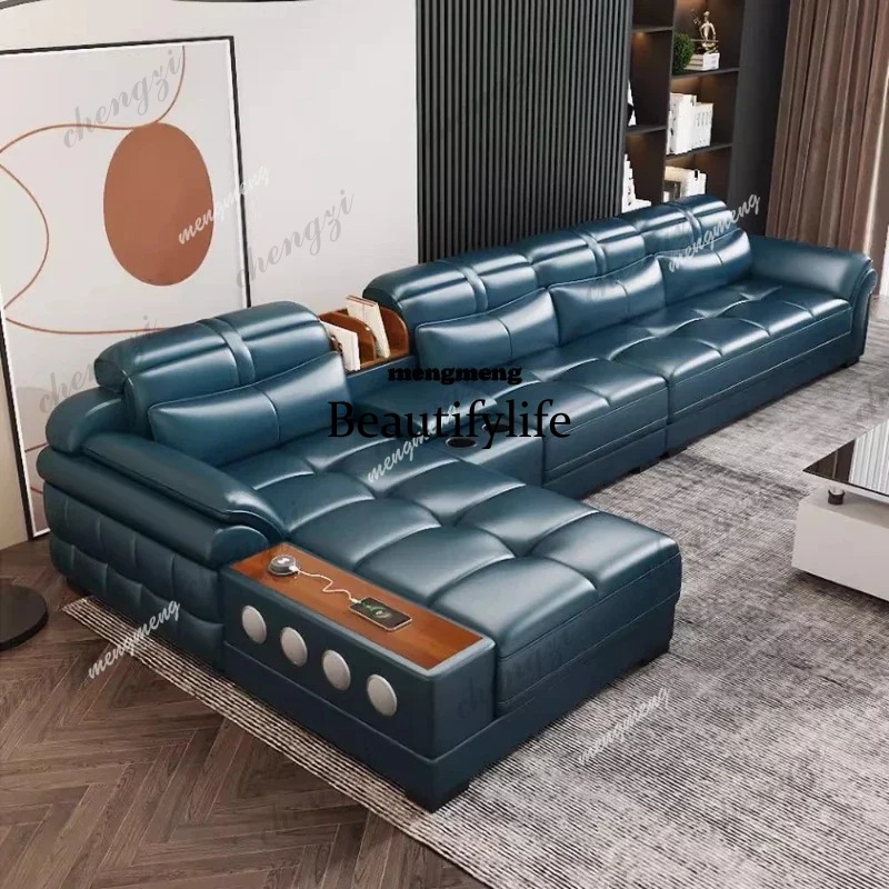 Home Cinema In Small Room - D5556 Canapés en cuir véritable pour