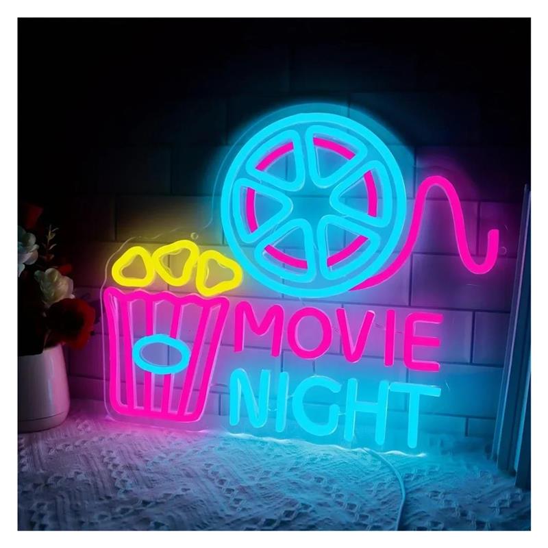 Home Cinema Wall Lights - Enseigne néon « Movie Night »