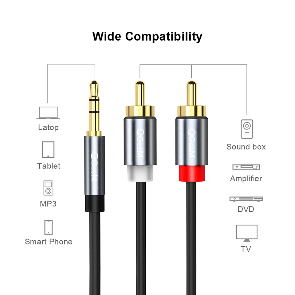 Câble RCA QGeeM 2RCA vers 3.5m - Home Cinema Idea avis et prix