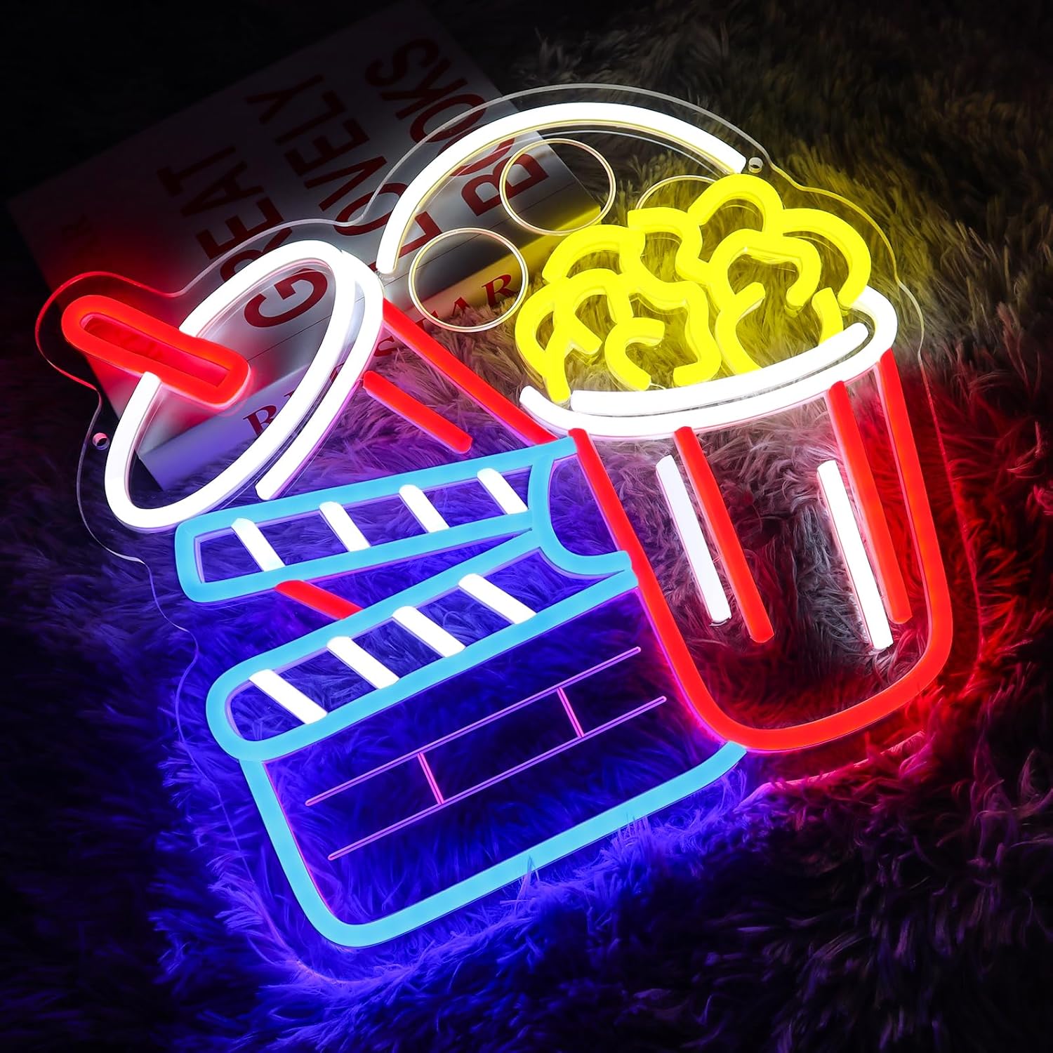Lumière murale néon cinéma USB - Home Cinema Wall Lights avis et prix