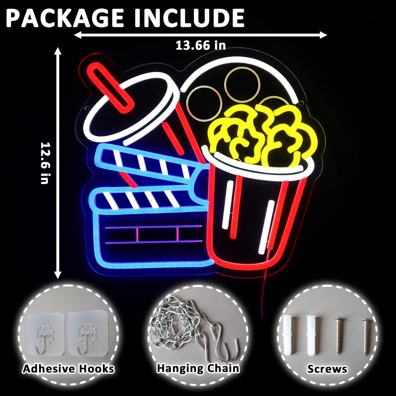 Lumière murale néon cinéma USB - Home Cinema Wall Lights avis et prix