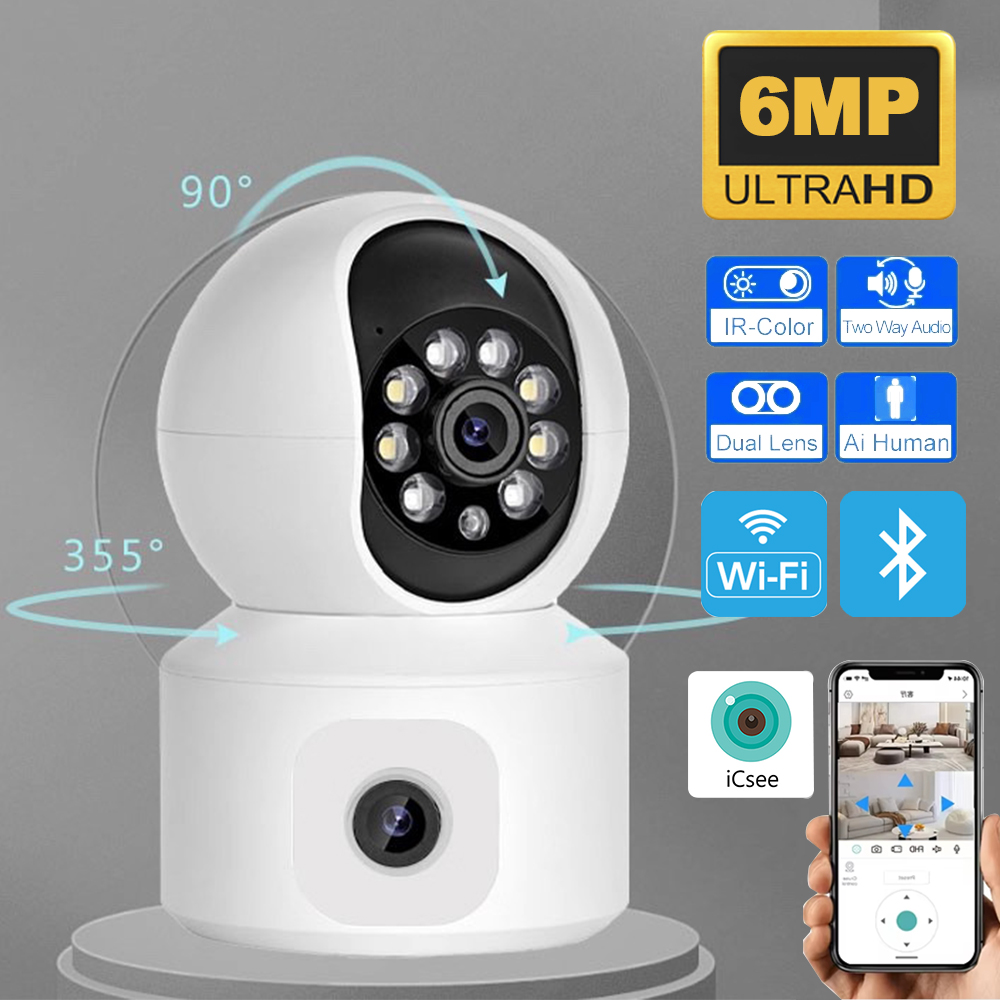 Caméra IP WiFi ICSEE 6MP à dou - Home Cinema Screen avis et prix