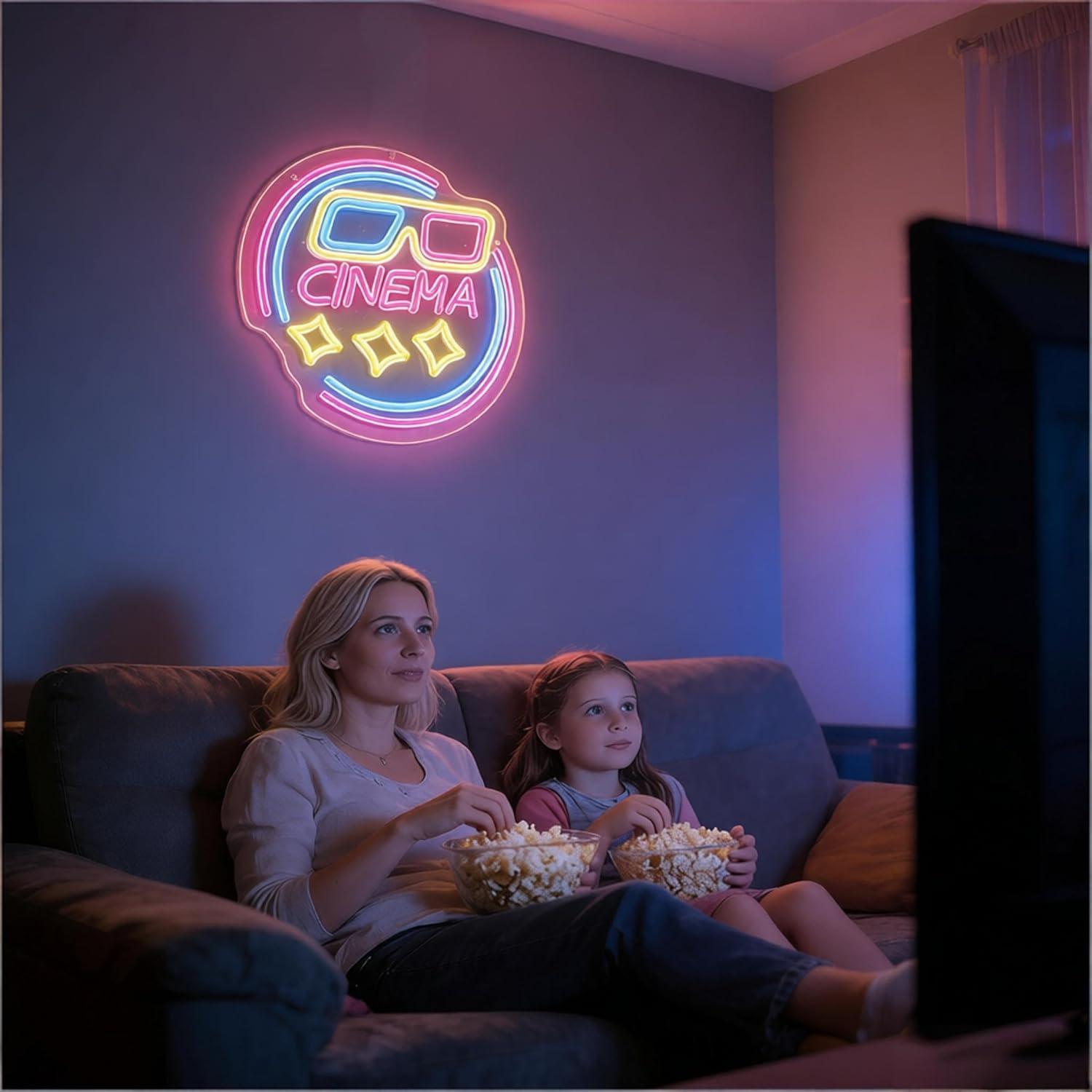 Enseigne néon cinéma LED USB à - Home Cinema Wall Lights avis et prix