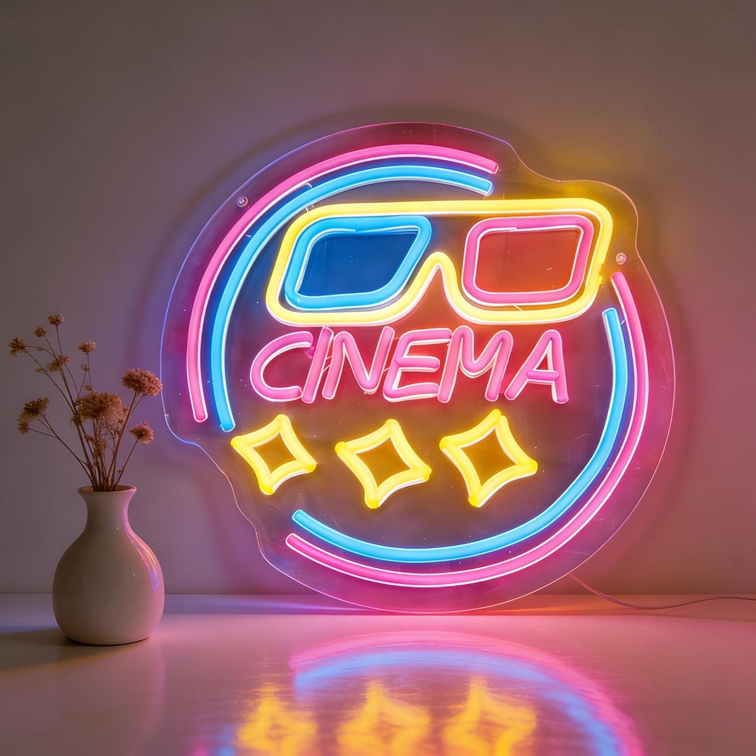 Enseigne néon cinéma LED USB à - Home Cinema Wall Lights avis et prix