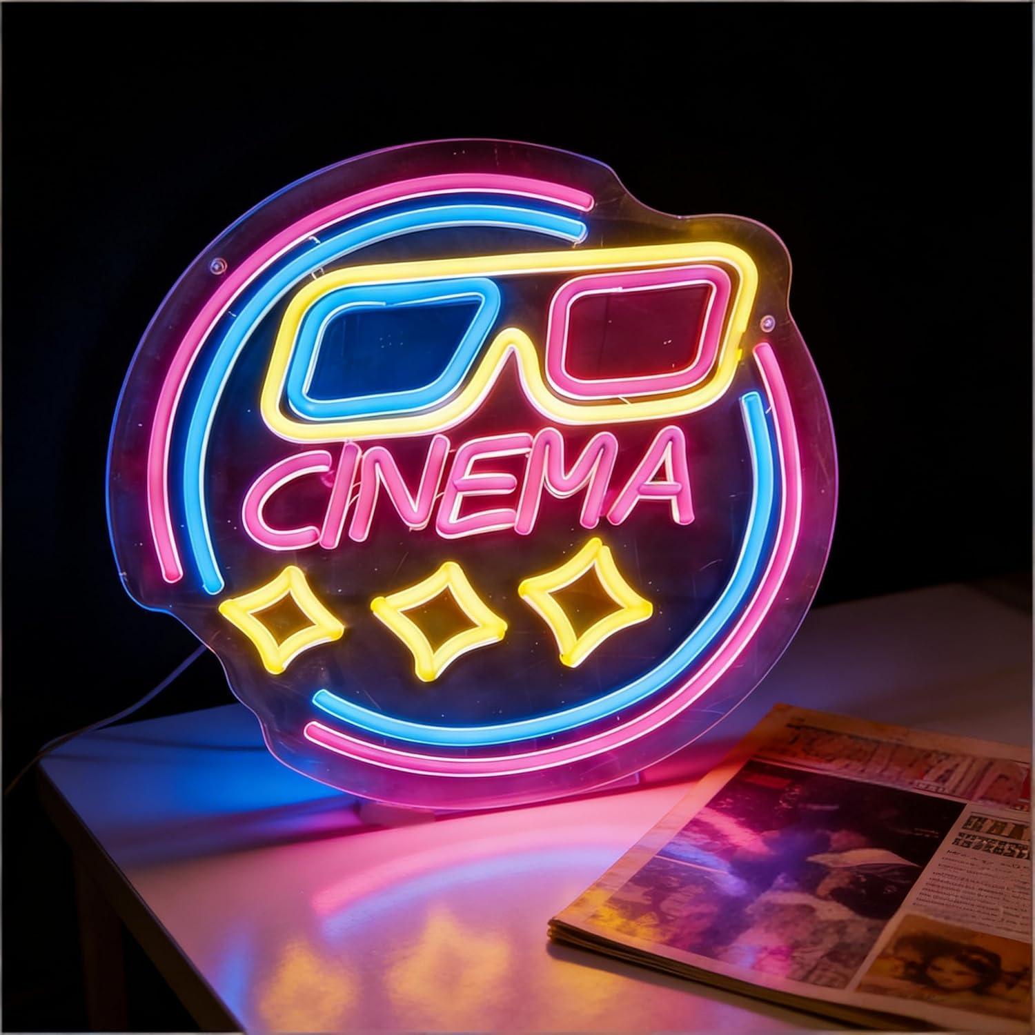Enseigne néon cinéma LED USB à - Home Cinema Wall Lights avis et prix
