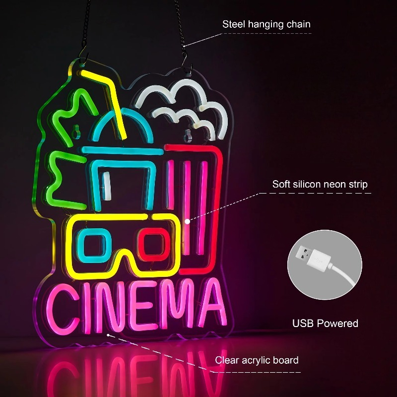Enseigne au néon de cinéma, en - Home Cinema Wall Lights avis et prix